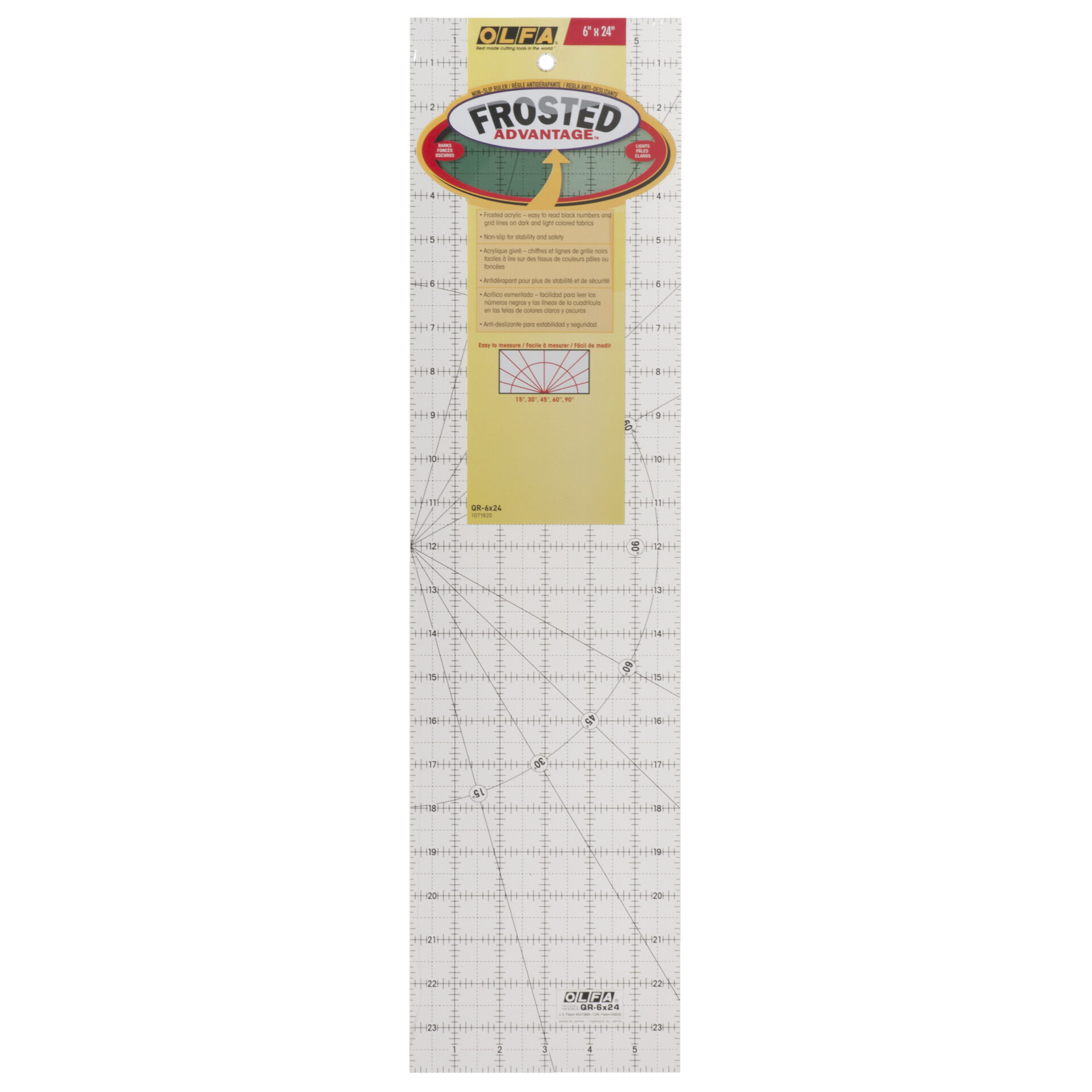 Olfa Quilting Ruler 6″x 24″ Frosted Non Slip Oh Sew Sweet Shop Patchwork Fabrics, Wadding