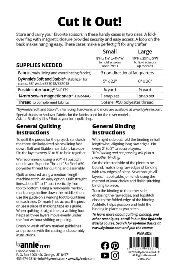 Cut It Out! Pattern From ByAnnie NOW IN STOCK Oh Sew Sweet Shop